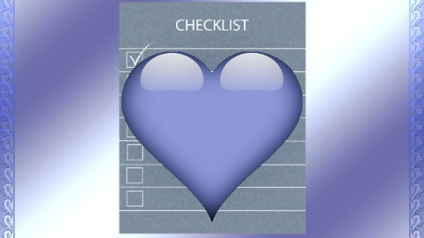 Checklist with a Light Blue Heart Covering It